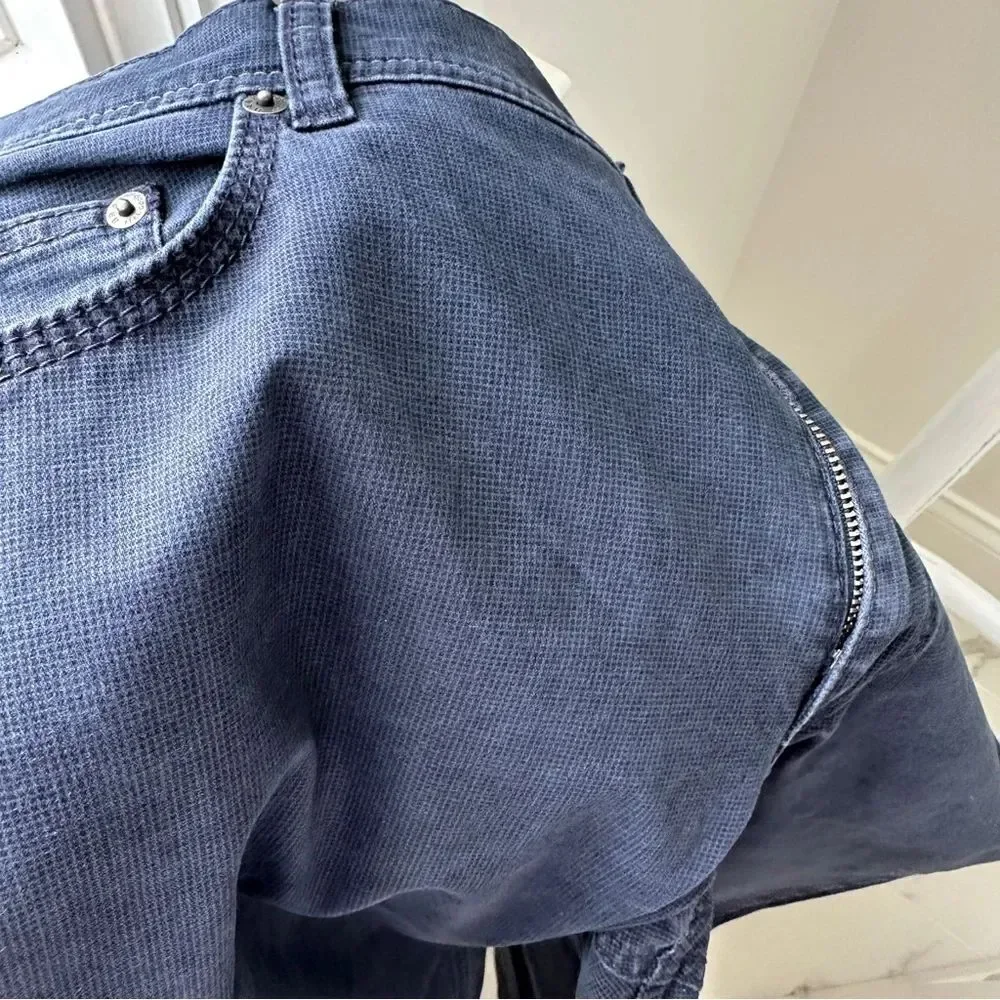 Brax Men’s Cooper Regular Fit Micropattern Five Pocket Navy Pants Size 38